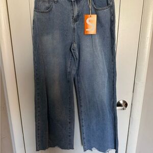 Classic Wide-Leg Women’s Jeans — Light Blue